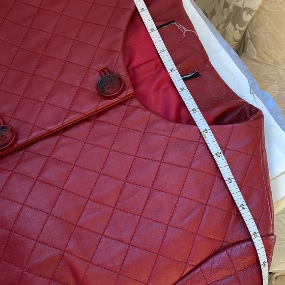 Red genuine leather coat by Jones NY ,size S. NWOT. - Picture 11 of 11